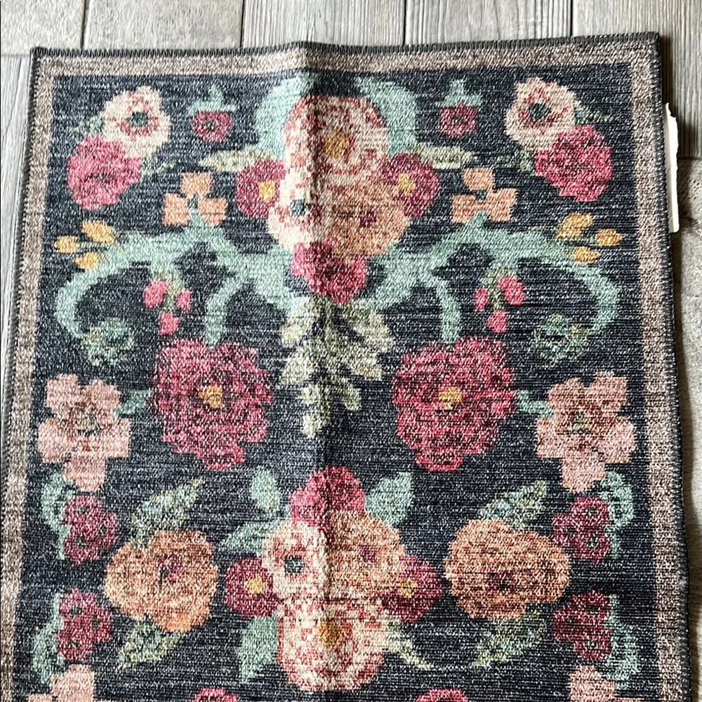 Rifle Paper Co. X Loloi Rosa Black Floral Border Rug 2’3” X 3’9” New NWT